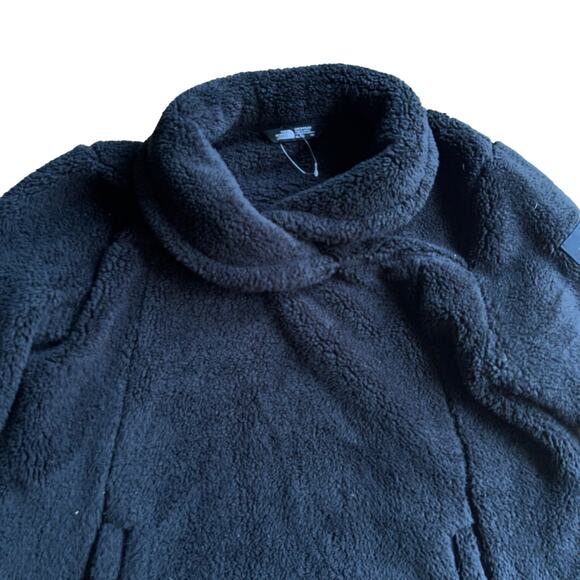 The North Face Black Sherpa Funnel Neck Pullover Sweatshirt youth XL WMN Size S - Picture 2 of 10